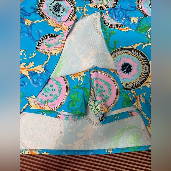 IBKUL women’s Debbie layered blue and Pink Patterned Mini Skort size XL - Picture 3 of 8